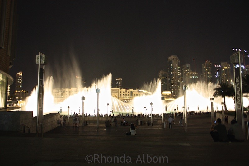 The worlds largest dancing (choreographed) fountain outside the Dubai mall