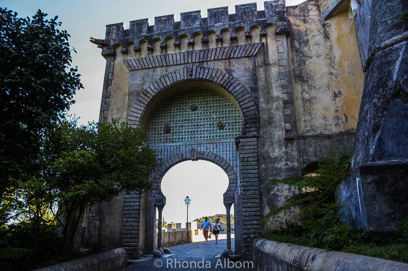 The gate to Pena Palace in Sintra Portugal