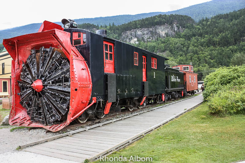 Snow and Ice cutting train car in Alaska