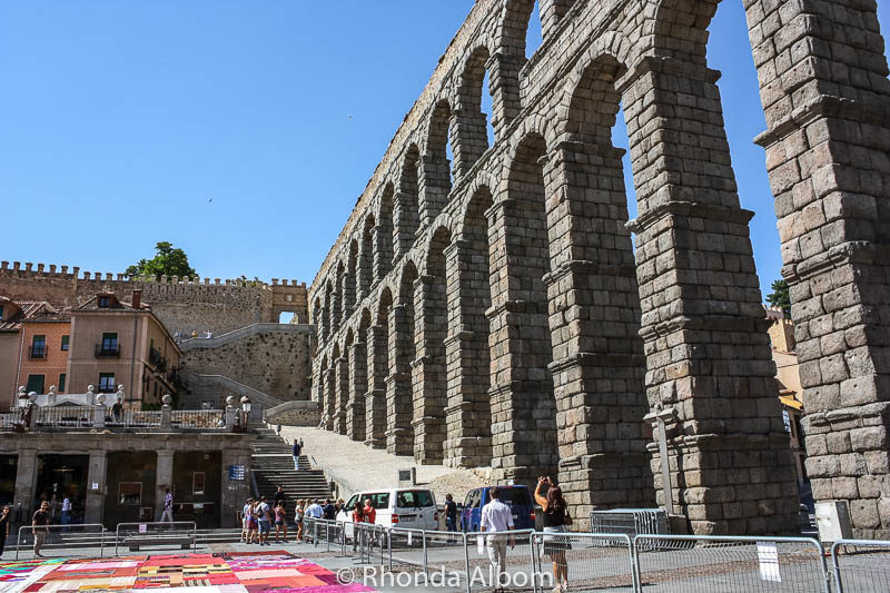 Aqueduct of Segovia Spain, a must see on any day trip from Madrid