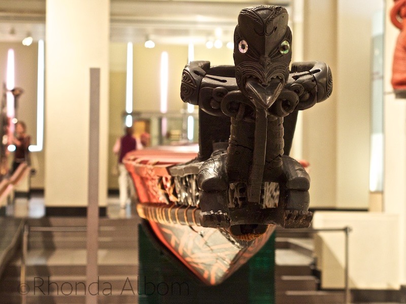 Maori waka at the Auckland Museum in New Zealand - One of the must see places to visit in Auckland