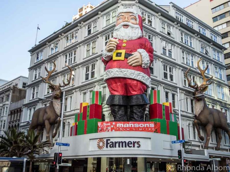Giant Santa on Queen Street in Auckland New Zealand is named the world's creepiest Christmas ornament