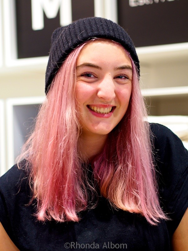 Pink hair, one of a rainbow of colors spotted in New Zealand's capital city