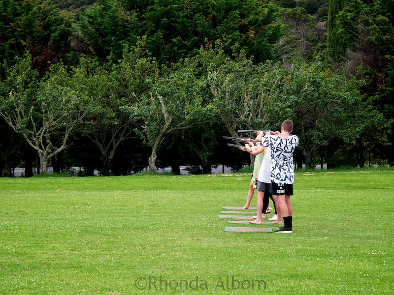 Skeet shooting at Wild on Waiheke on Waiheke Island outside of Auckland New Zealand