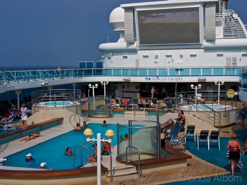 One of the pools on the Island Princess cruise ship