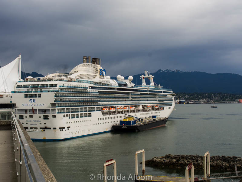 The Island Princess docked in Vancouver Canada