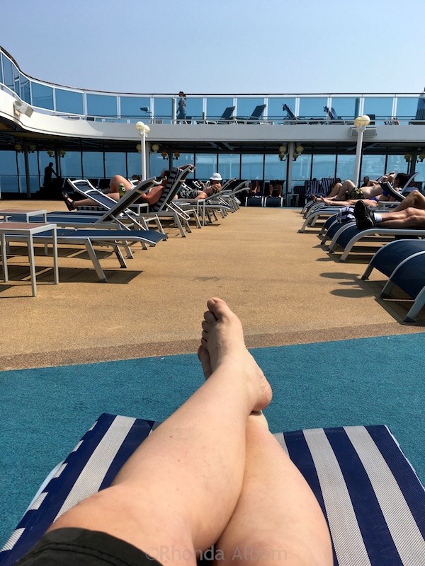 Relaxing out the outdoor pool on the Island Princess