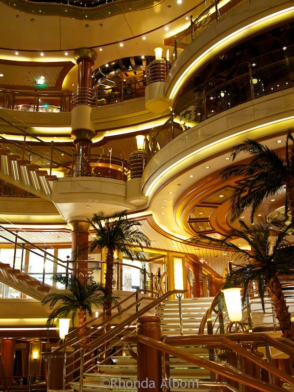 The beautiful atriums on ships are a great place to find some of the cruise secrets