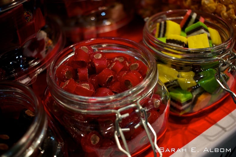 Close up of candy samples at the Auckland Food Show