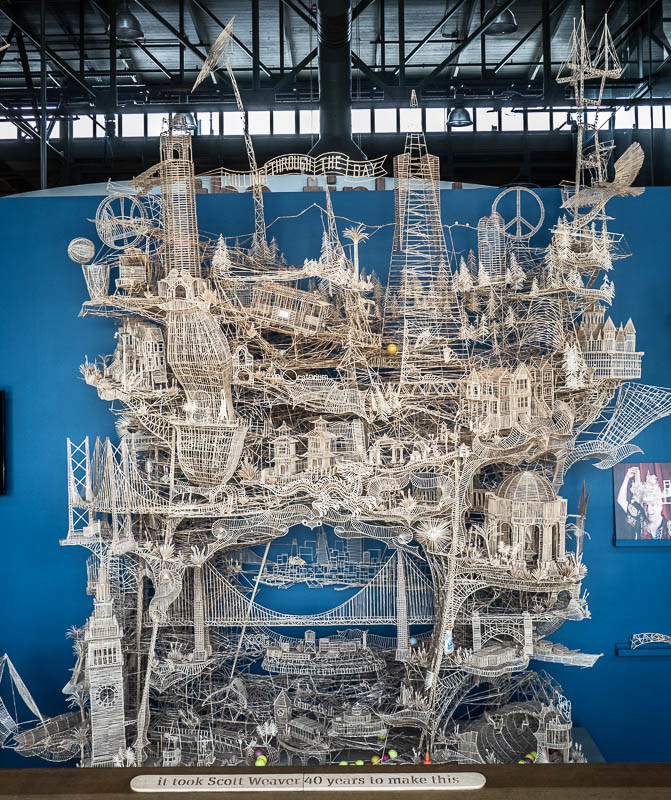 Toothpick exhibit in the Exploratorium in San Francisco Califronia