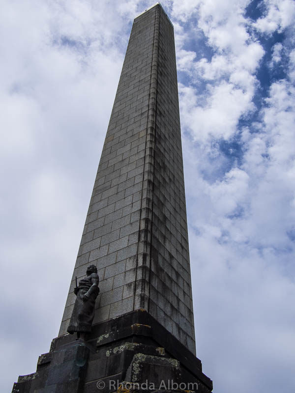 Obelisk at the summit of One Tree Hill in Auckland New Zealand
