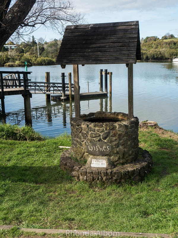 Old fashion wishing well on the grounds of the Kerikeri Mission Station.