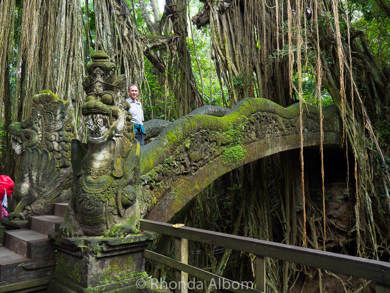 Bridge in the Mandala Suci Wenara Wana Sacred Monkey Forest Sanctuary seen on an excursion in Bali Indonesia