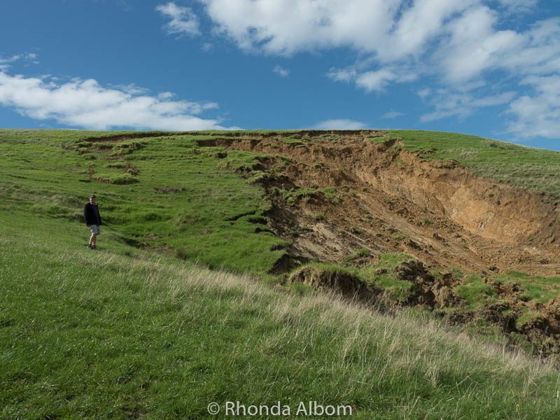 Massive land slip in Shakespear Park, Auckland New Zealand
