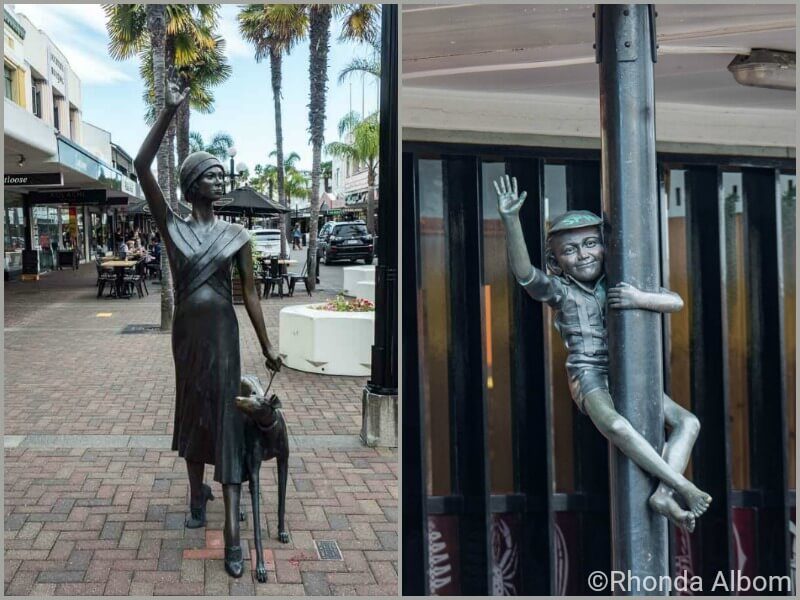 Art deco bronze figures in Napier New Zealand