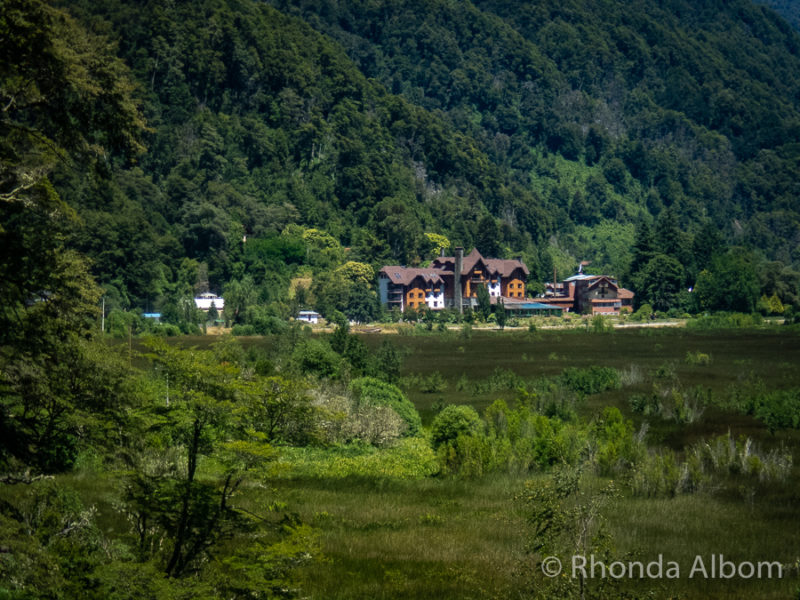 Natura Hotel Chile seen from the bus as we approached Puella with Cruce Andino