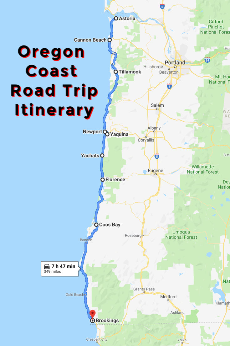 Oregon Road Trip Map 