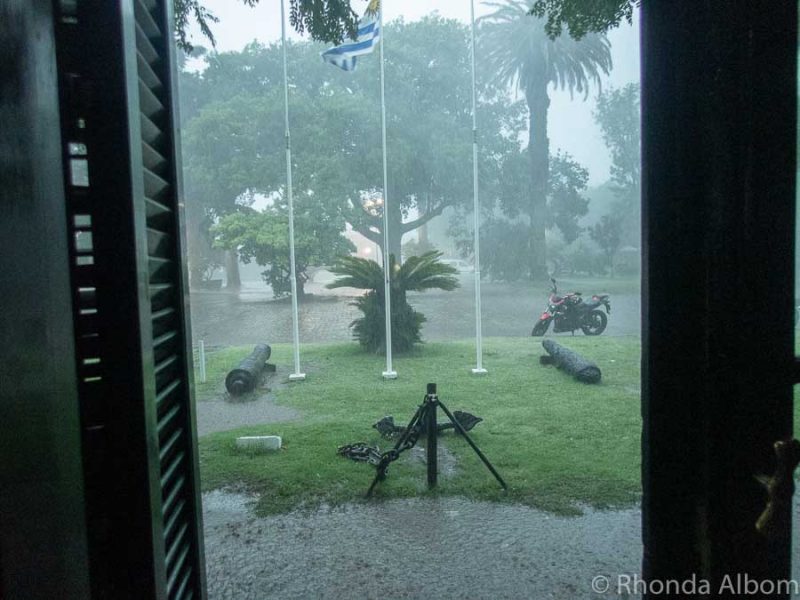 Storm seen from inside the Navel Museum in Uruguay.