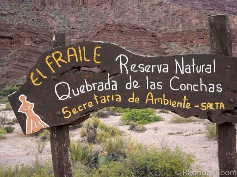 Signage for El Fraile, the Friar in Argentina