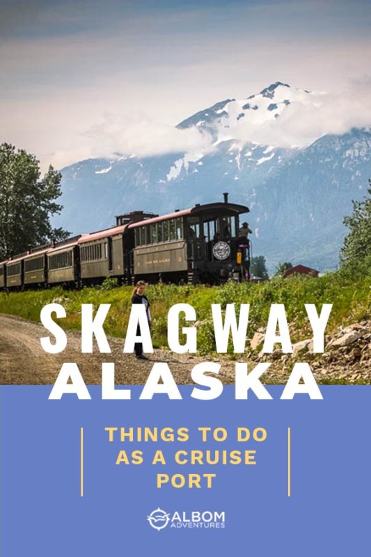 The White Pass Railroad in Skagway Alaska on the start of its run up the mountain