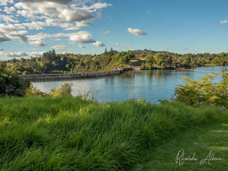 Lake Karapiro and dam as a stop on a drive to Rotorua from Auckland