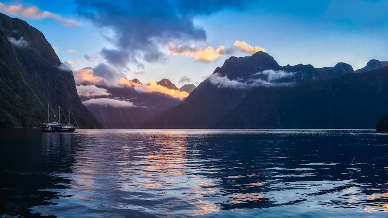 Sunset at Harrison Cove Milford Sound