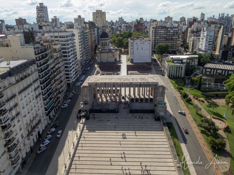 Views of the National Monument of the Flag in Rosario Argentina from the tower