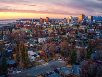 A skyline view of Anchorage makes it easy to see that there must be plenty of things to do in Anchorage