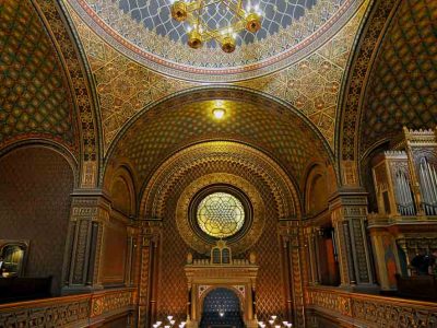 Inside the Spanish Synagogue in the Prague Jewish Quarter