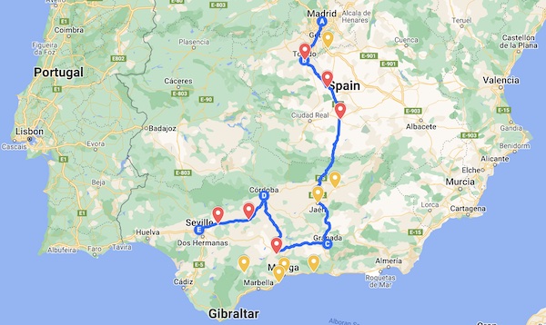 Central Spain Barcelona to Madrid to Granada by Car