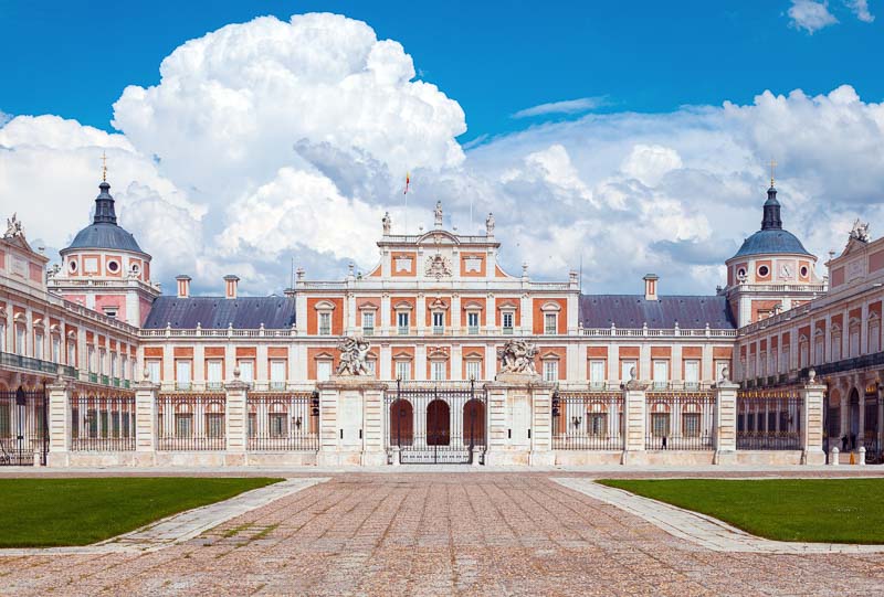 Front view of the Royal Palace of Aranjuez in Spain