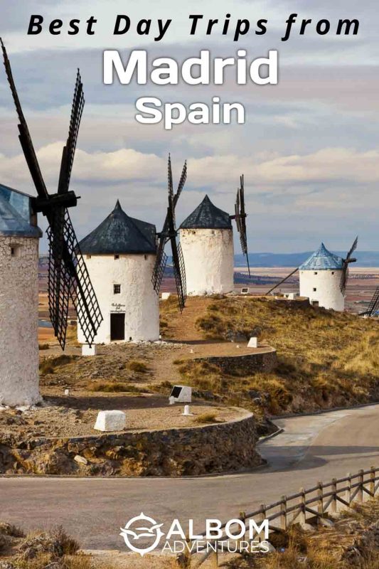 The windmills in Consuegra, Spain can be seen on a road trip from Madrid