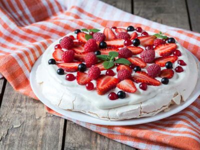 Pavlova, the classic New Zealand sweets often served as dessert.